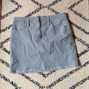 Madewell Blue Checkered Skirt